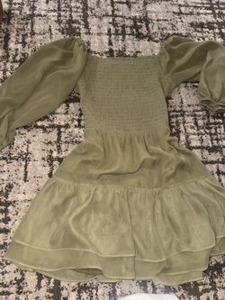 Olive green short dress
