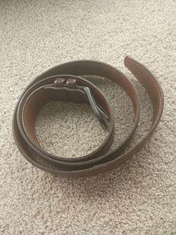 Brown Leather Belt with Metal Buckle