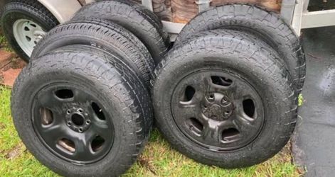 5 rims and tires - 5x4.5 lug pattern - 16”