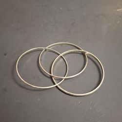 Set Of 3 Pre-Intertwined Silver-plate Bangle Bracelets 2 1/2" Opening 