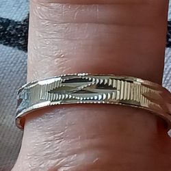 Vtg. Guadalupe,Mexico Sterling Silver DIAMOND CUT band Ring- Sz7