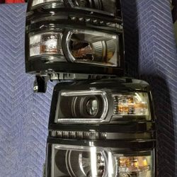 14-15 CHEVY SILVERADO 1500 LED HEADLIGHTS FAROS CALAVERAS MICAS LUCES 