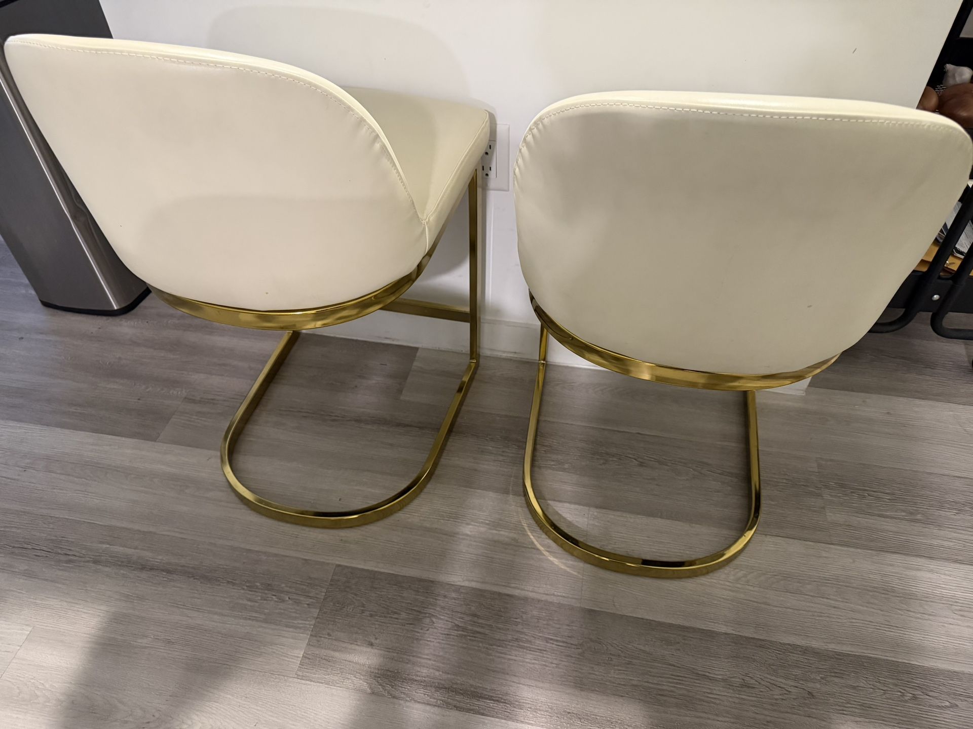 Modern White & Gold Bar Stools β Set of 2