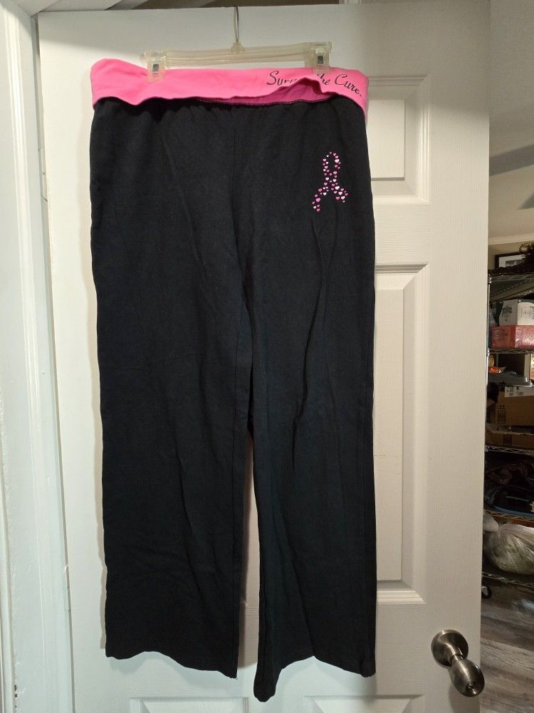 Support The Cure Breast Cancer Awareness Yoga Workout Pants