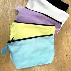 5 Cotton Zippered Pouches. Gifts Kids Packing