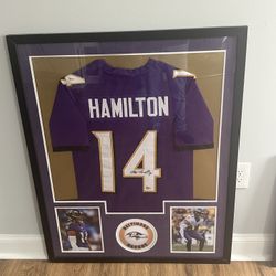 Kyle Hamilton Framed Signed Jersey 