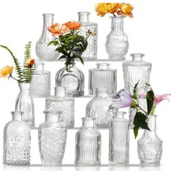 New Glass Bud Vases Set of 16