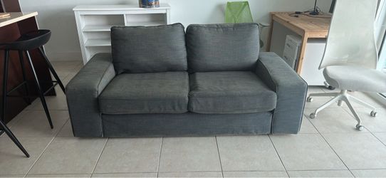 Modern Gray Loveseat / 2-Seater Sofa – Clean & Comfortable