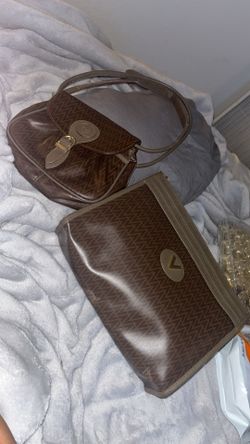 Mario Valentino Vinyl vanity case Clutch & Valentino monogram mini purse