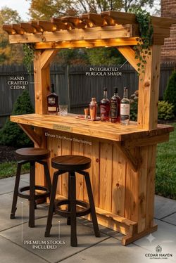 The Pergola Backyard Bar is a premium, handcrafted outdoor entertainment center