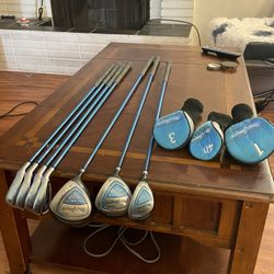 MacGregor Tourney MT Jr Junior Golf Set Right Hand Driver Irons wedge Blue 7pc