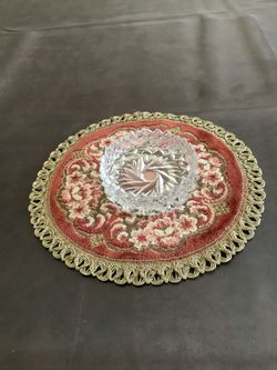 Vintage Pinwheel Diamond Clear Cut Crystal Coaster