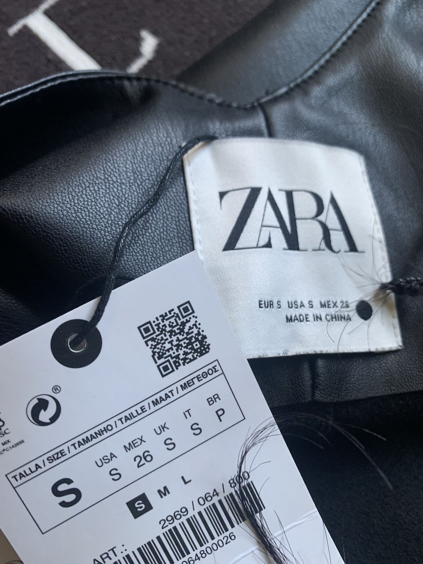 Zara - Black Faux Leather Jumpsuit 