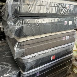 Queen size mattress pillow top 12”.     New mattress.    We offer same day delivery