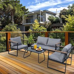 New 4pc metal outdoor patio furniture set