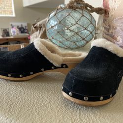 Like New Ugg Mules Sherpa Lined Shoes Wedge 