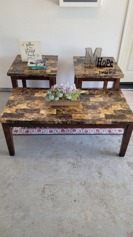 COFFE TABLE PLUS 2 SIDE END TABLES SET