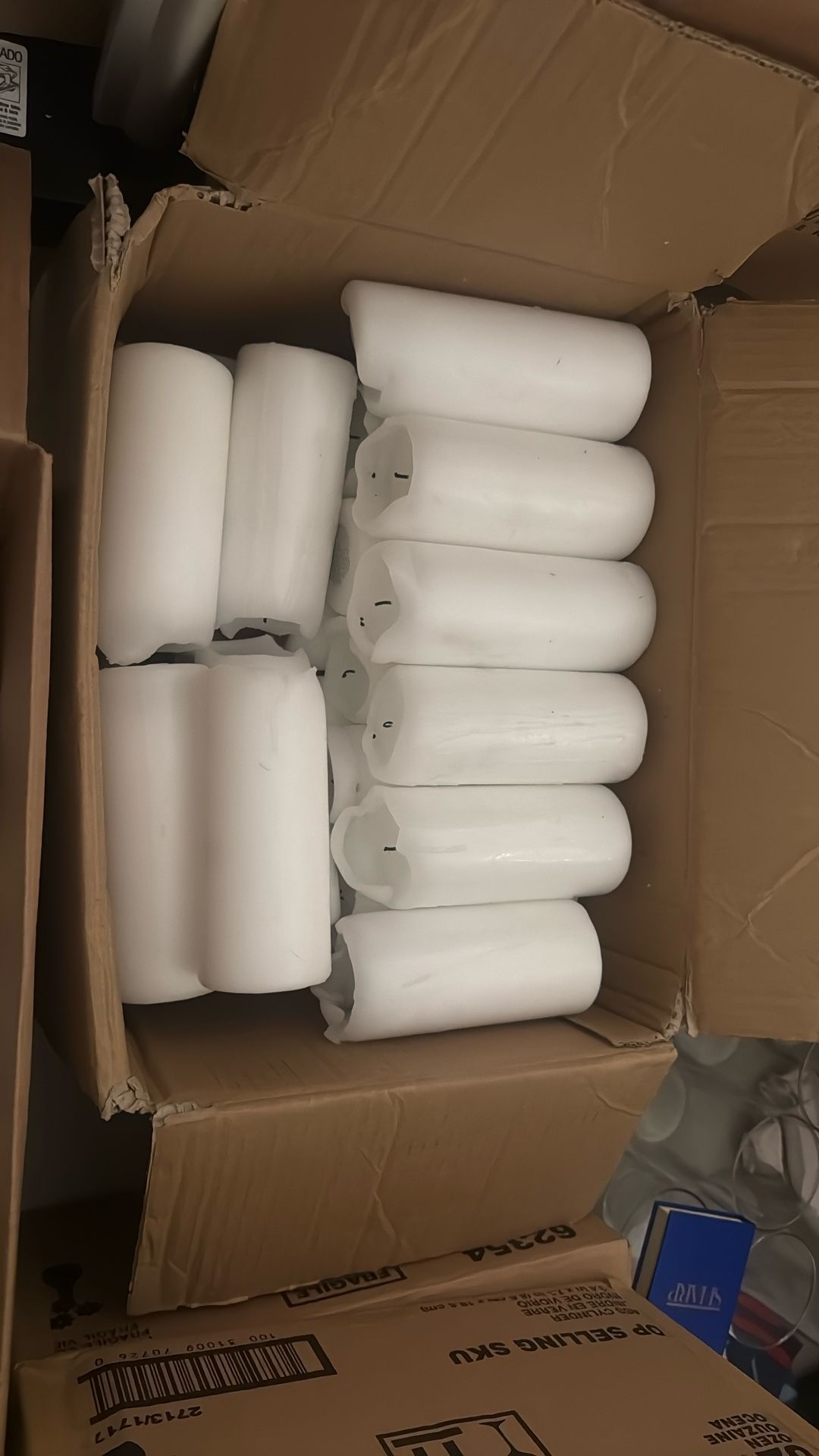 White Pillar Candles- Used