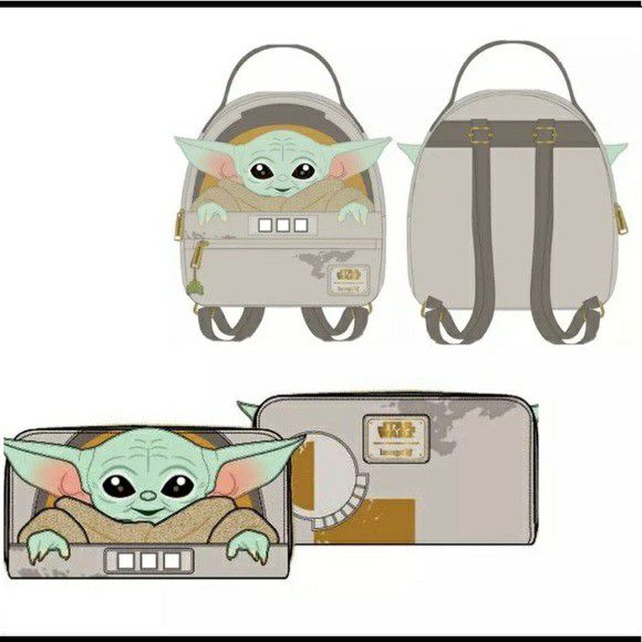 Baby Yoda Backpack And Wallet Set- Loungely