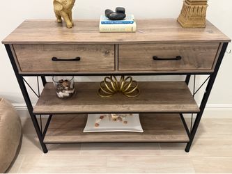 Rustic Industrial Console Table with Drawers & Shelves - $175 OBO