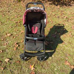 Pink And Black Baby Stroller 