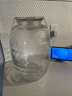 Large glass agua frescas container