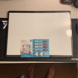 23in X 17in Dry Erase Board With Markers, Magnets, and Screws