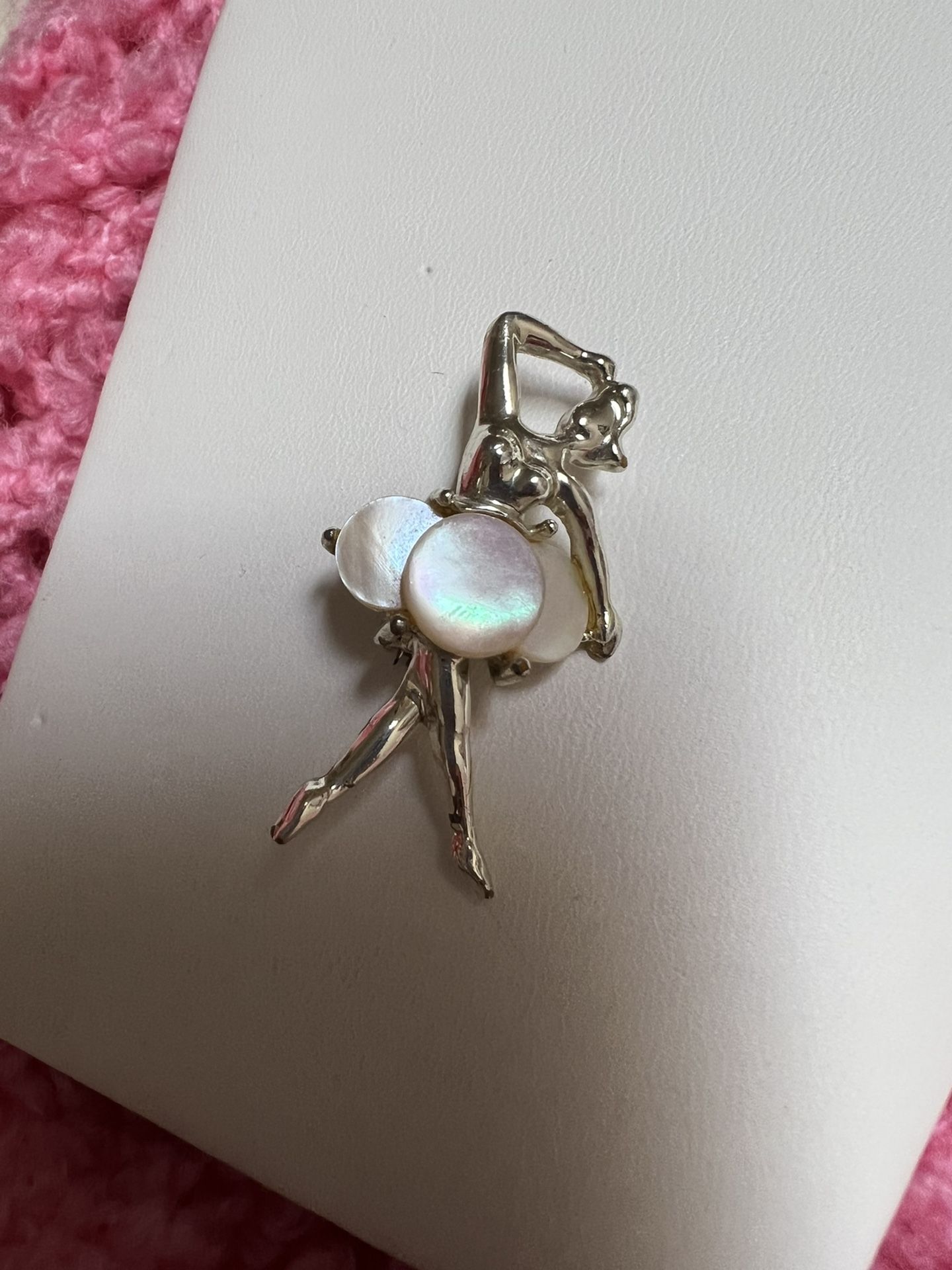 Vintage Ballerina Pin Mother of Pearl π€·ββοΈ Tutu Skirt