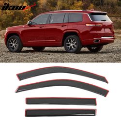 Fits 2021-2025 Jeep Grand Cherokee L Window Visors Side Door In Channel Deflectors