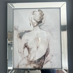 Abstract Figure Art Mirrored Frames Set