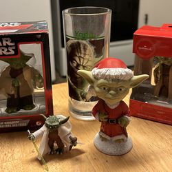 5 Star Wars Yoda Misc Items Drinking Glass Christmas Bobble headToy