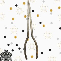 Vintage Unbranded 11" Long Smooth Jaw Needle Nose Pliers Tool Jewelers Pliers