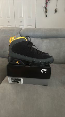 Jordan 9 dark charcoal university gold