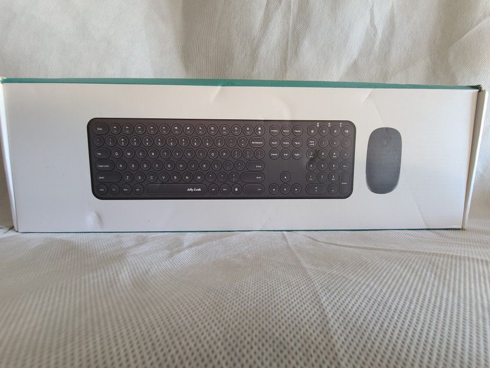 Jelly Comb Wireless Keyboard and Mouse Combo 2.4GHz Ultra Slim Quiet Key
