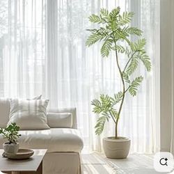 5.7FT Artificial Tree Fake Jacaranda Faux Tall Tree Lifelike Green Leaves Large Plant