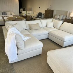 NEW Cloud Modular Sofa Chaise Sectional in Performance Linen - FREE Delivery