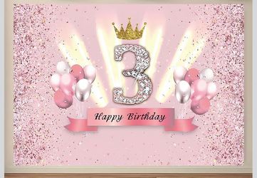 Happy 3rd Birthday Backdrop 7x5