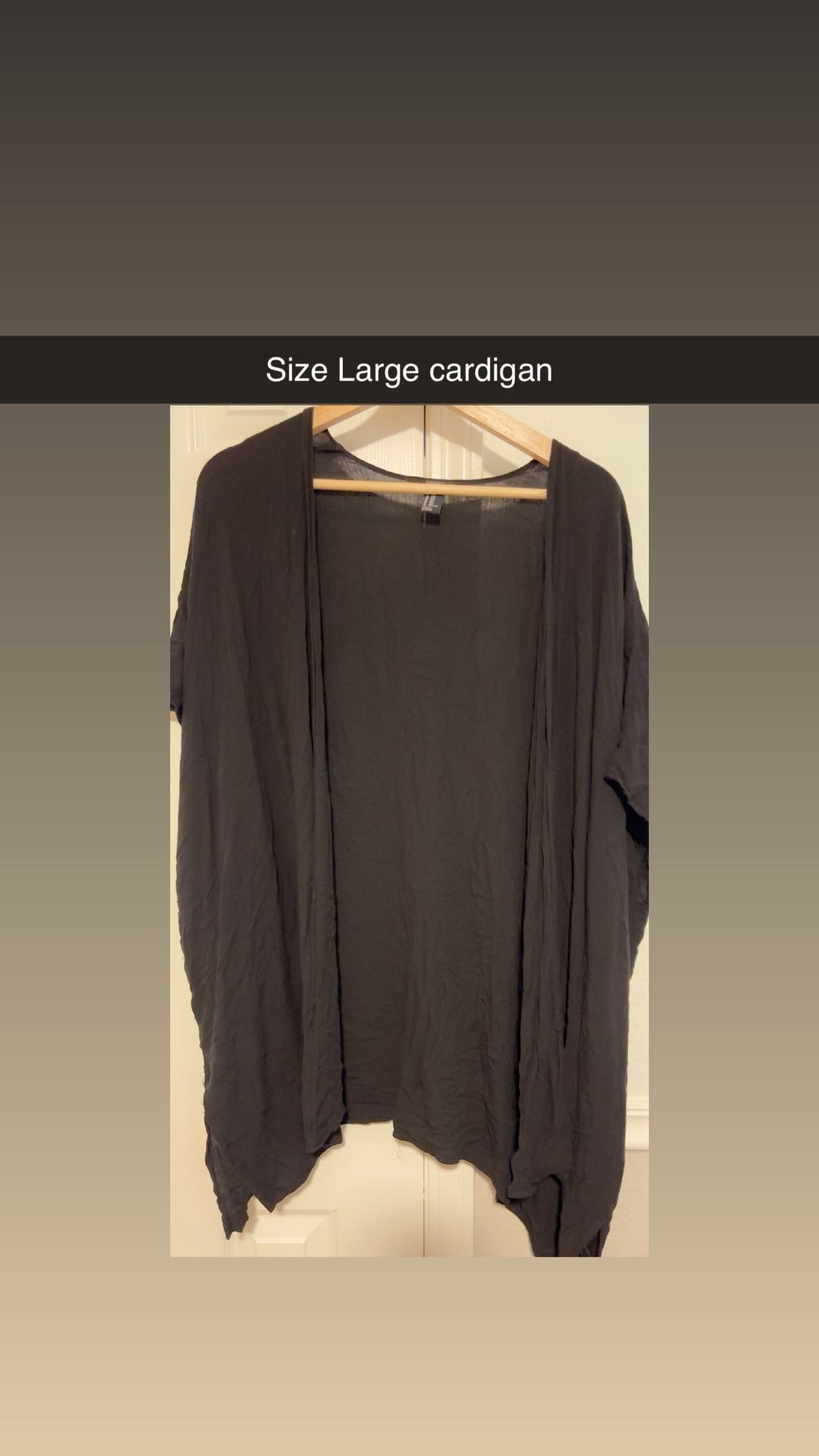 Black Long Cardigan L