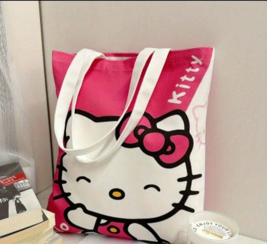 Hello Kitty Pink And White Tote Bag