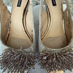 Old Alex, Marie, black and gold open toe shoes