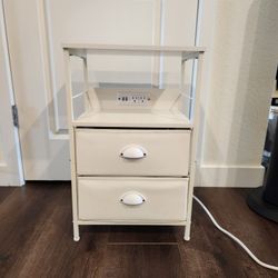 15x24x10 inch Furologee End Table with Charging Station, 2 drawers, Side Tables with USB Ports & Outlets,good condition  