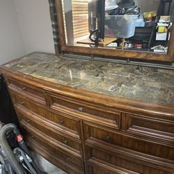 Wood Dresser With Mirror