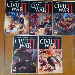 Civil War 0 Thru 4  Iron Man Spiderman Marvel 5 Comic Lot