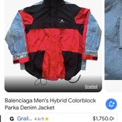  balenciaga men's  hybrid denim parka And Over Long Sleeve Shirts