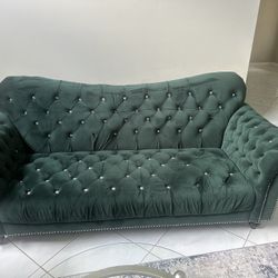 Velvet Green Couch 