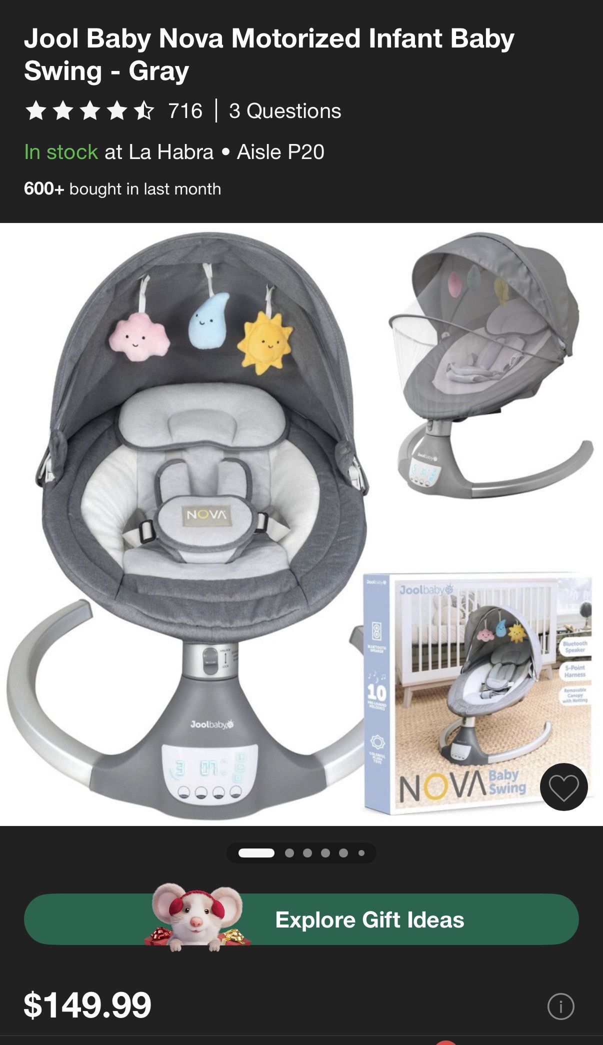 Jool Baby Nova Motorized Infant Baby Swing