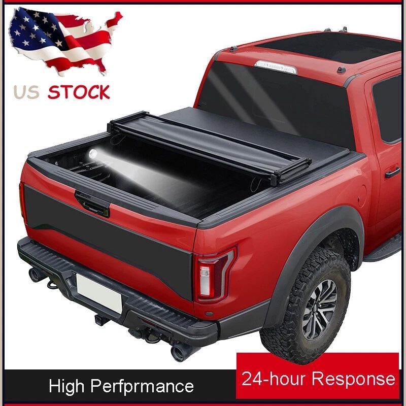 6.5FT Tonneau Cover Truck Bed For 2015-2024 Ford F150 F-150 4 Fold Water Proof