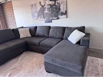 Living spaces gray sectional sofa couch sala