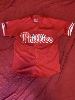 Men’s Philadelphia Phillies Jersey Authentic Diamond Collection Size Large Red
