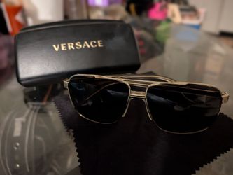 Versace VE2174 Polarized Sunglasses - Gold Aviator / Navigator (Complete Set)